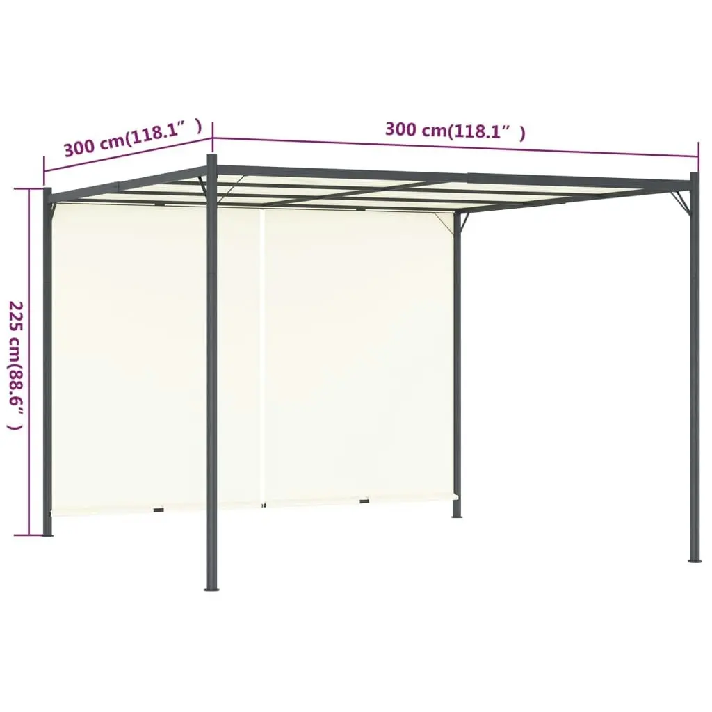 Pergola with Adjustable Roof Cream White 3x3 m Steel 49323