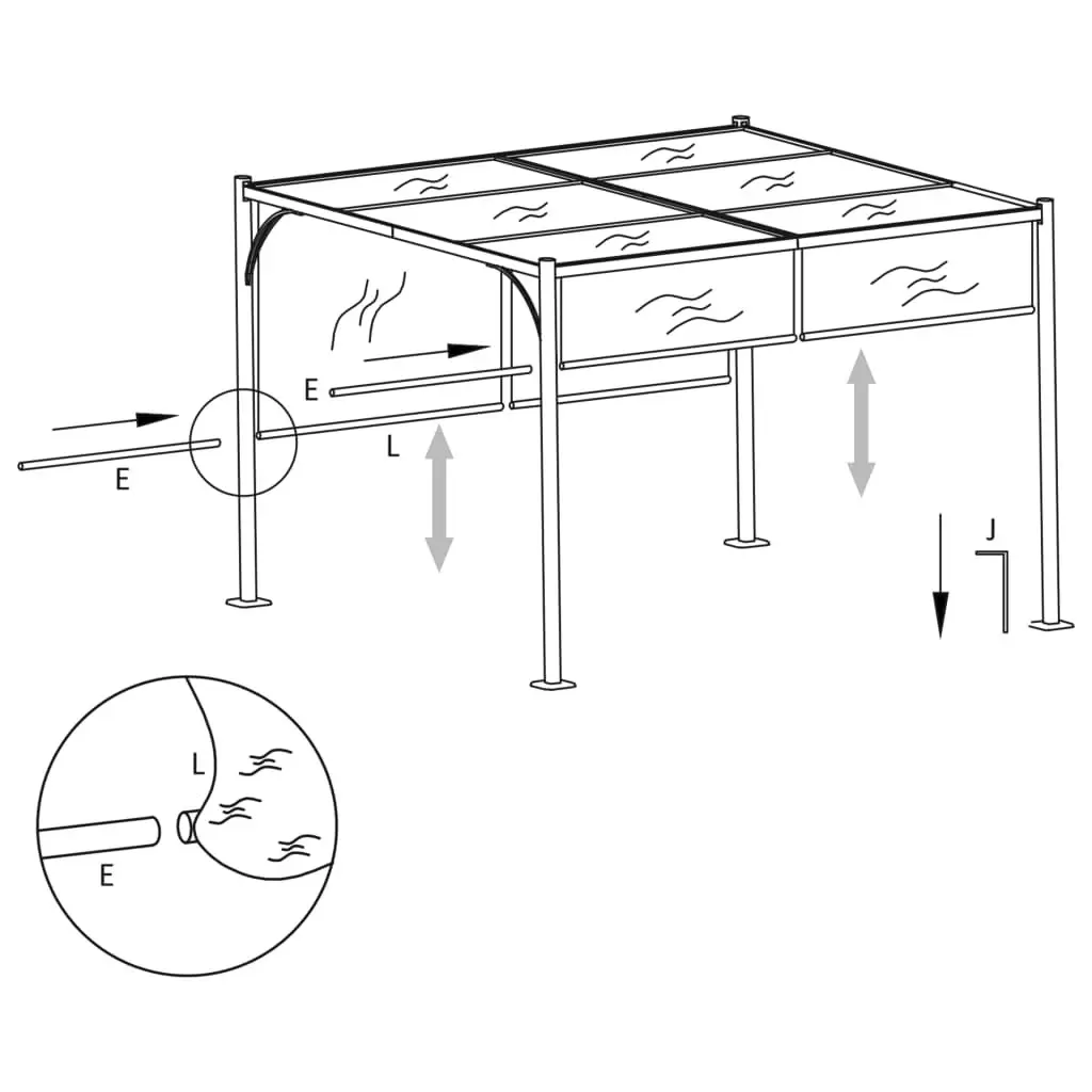 Pergola with Adjustable Roof Cream White 3x3 m Steel 49323