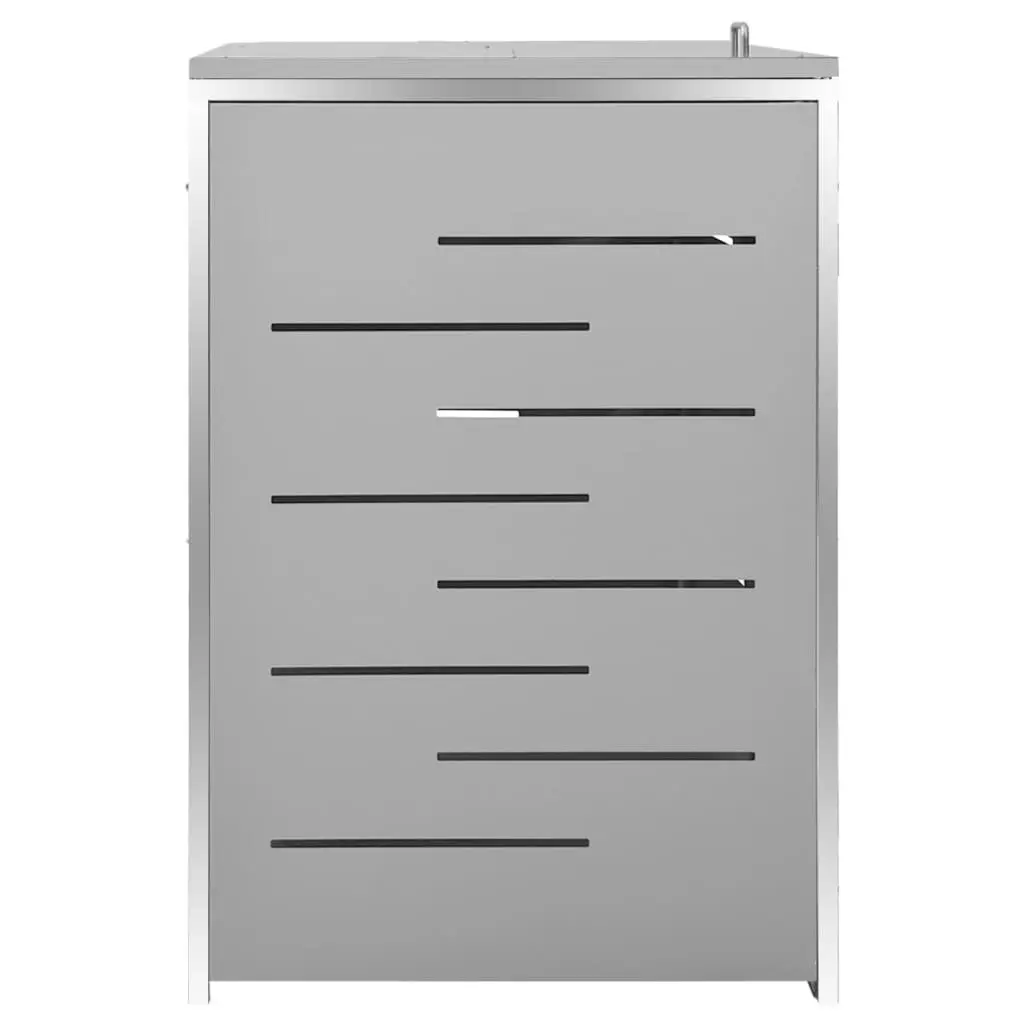 Quadruple Wheelie Bin Shed 276.5x77.5x112.5 cm Stainless Steel 149561