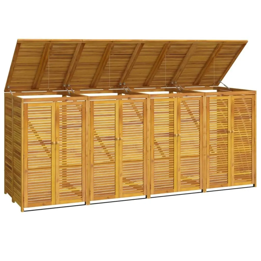 Quadruple Garbage Bin Shed 280x89x117 cm Solid Wood Acacia 3155241