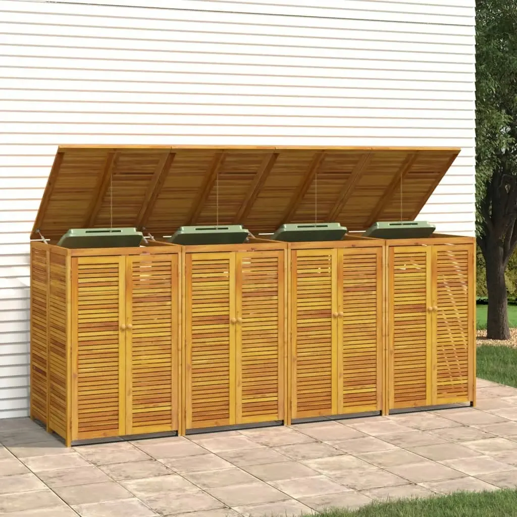 Quadruple Garbage Bin Shed 280x89x117 cm Solid Wood Acacia 3155241