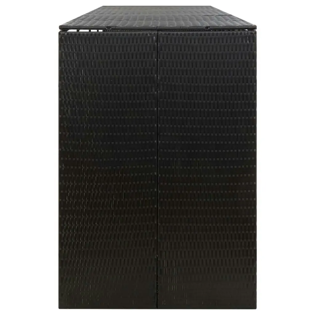 Quadruple Wheelie Bin Shed Black 274x80x117 cm Poly Rattan 319863