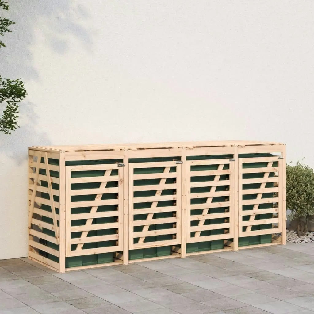 Quadruple Wheelie Bin Storage Solid Wood Pine 3157697