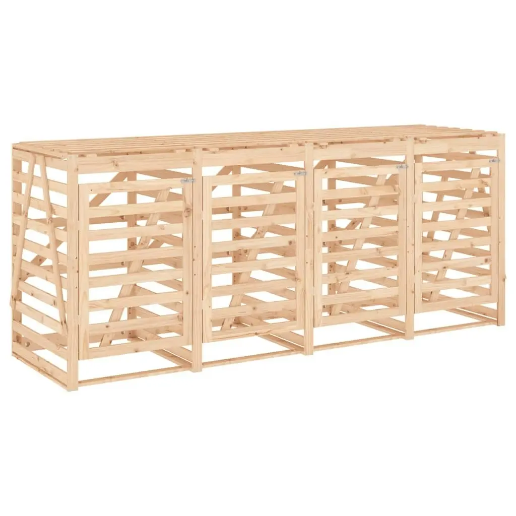 Quadruple Wheelie Bin Storage Solid Wood Pine 3157697