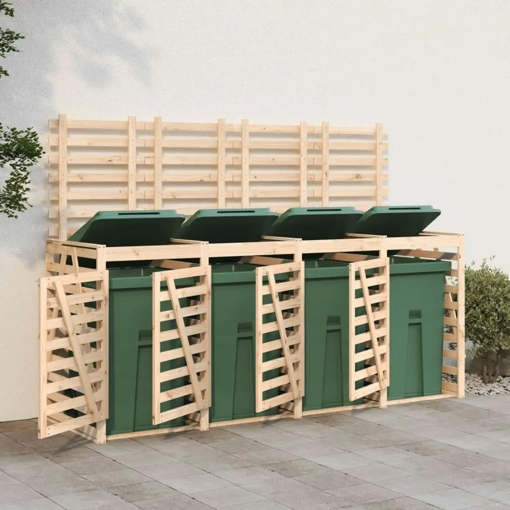 Quadruple Wheelie Bin Storage Solid Wood Pine 3157697