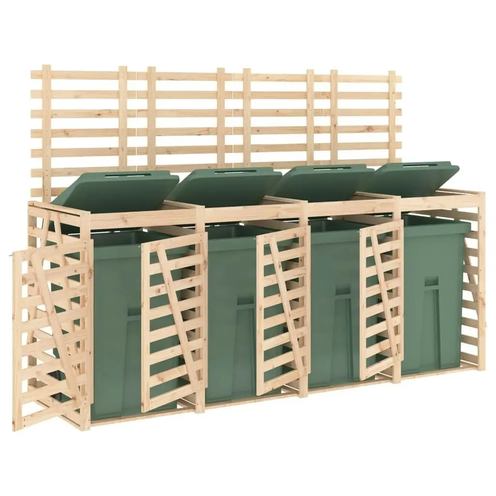 Quadruple Wheelie Bin Storage Solid Wood Pine 3157697