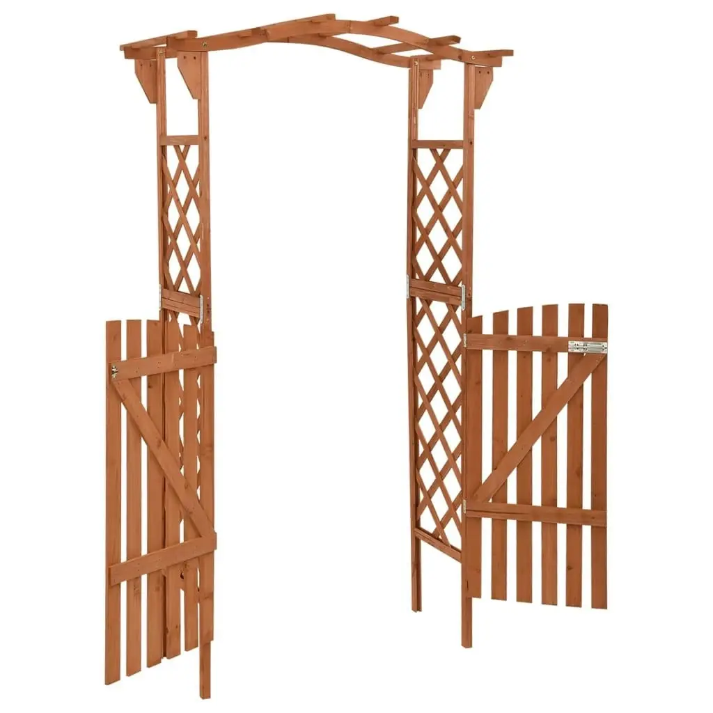 Pergola with Gate 116x40x204 cm Solid Firwood 316389