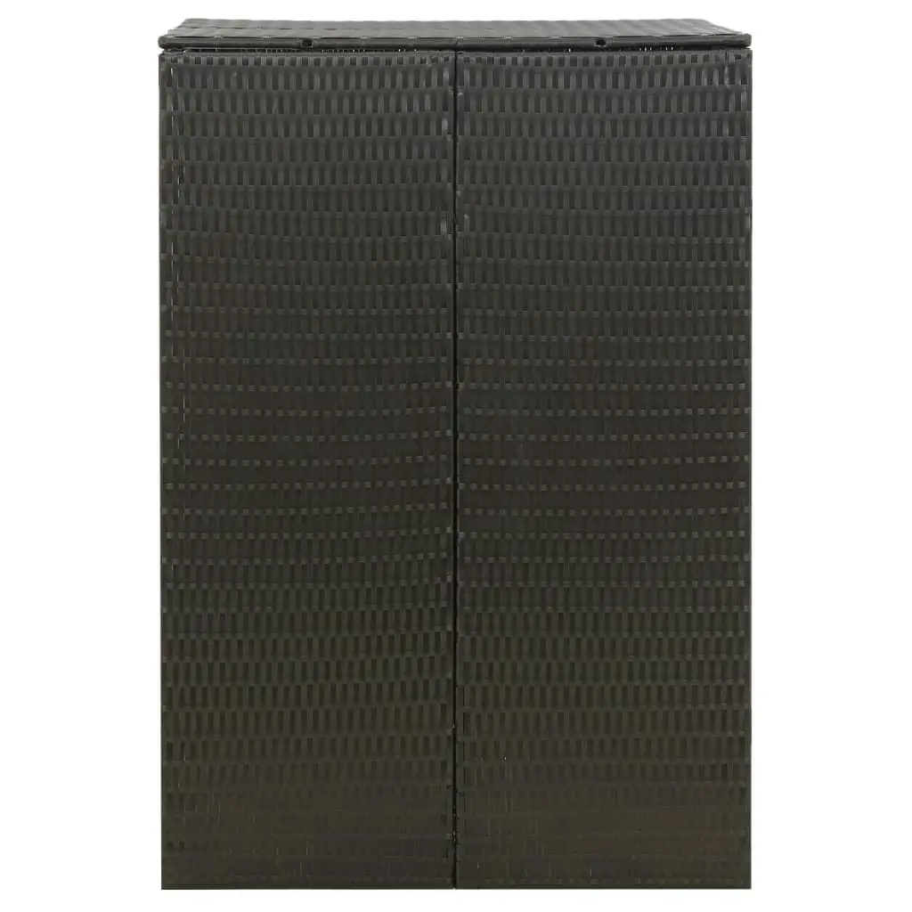 Single Wheelie Bin Shed Black 70x80x117 cm Poly Rattan 319860