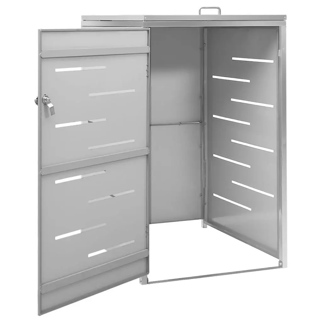 Single Wheelie Bin Shed 69x77.5x112.5 cm Stainless Steel 149558