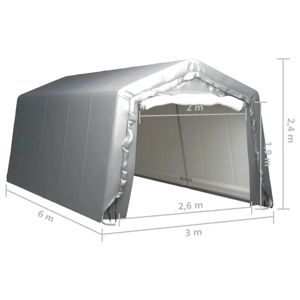 Storage Tent 300x600 cm Steel Grey 3079588