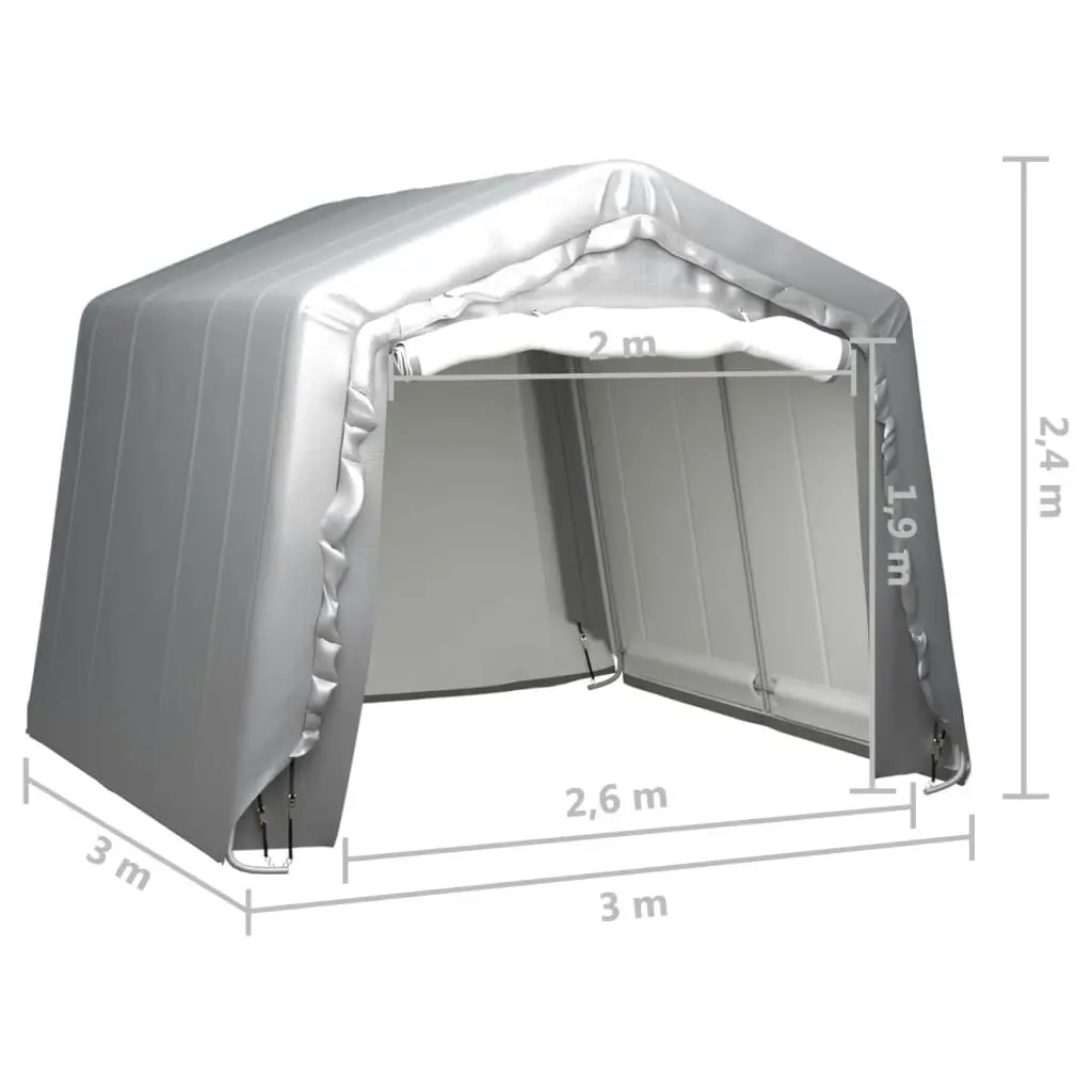 Storage Tent 300x300 cm Steel Grey 3079587