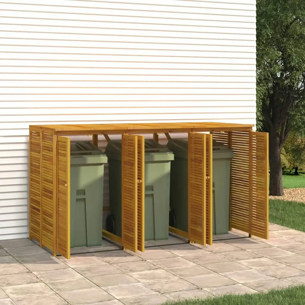 Triple Garbage Bin Shed 210x89x117 cm Solid Wood Acacia 3155240