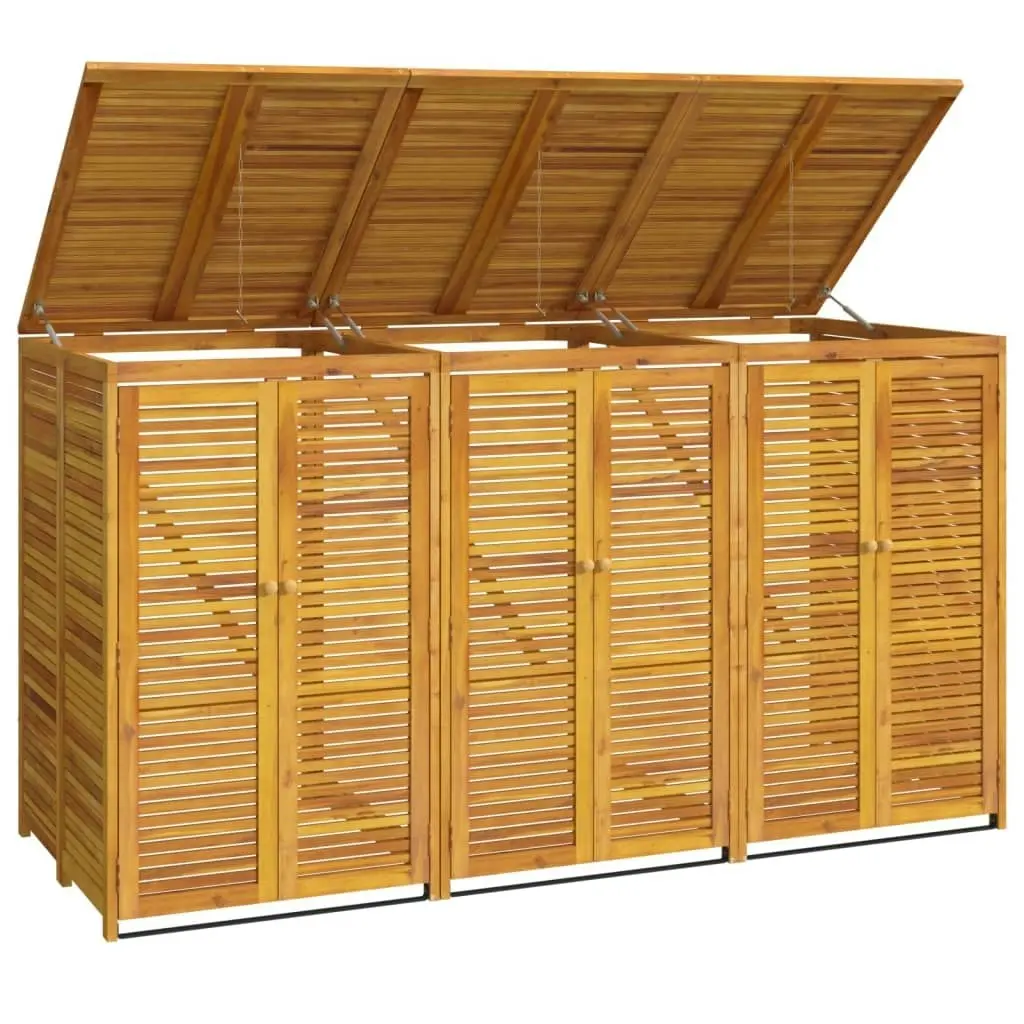 Triple Garbage Bin Shed 210x89x117 cm Solid Wood Acacia 3155240