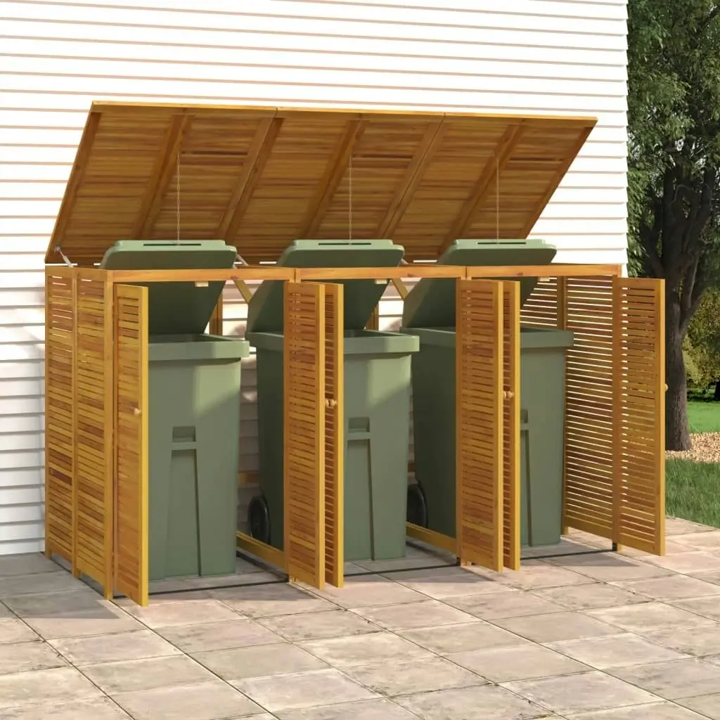 Triple Garbage Bin Shed 210x89x117 cm Solid Wood Acacia 3155240