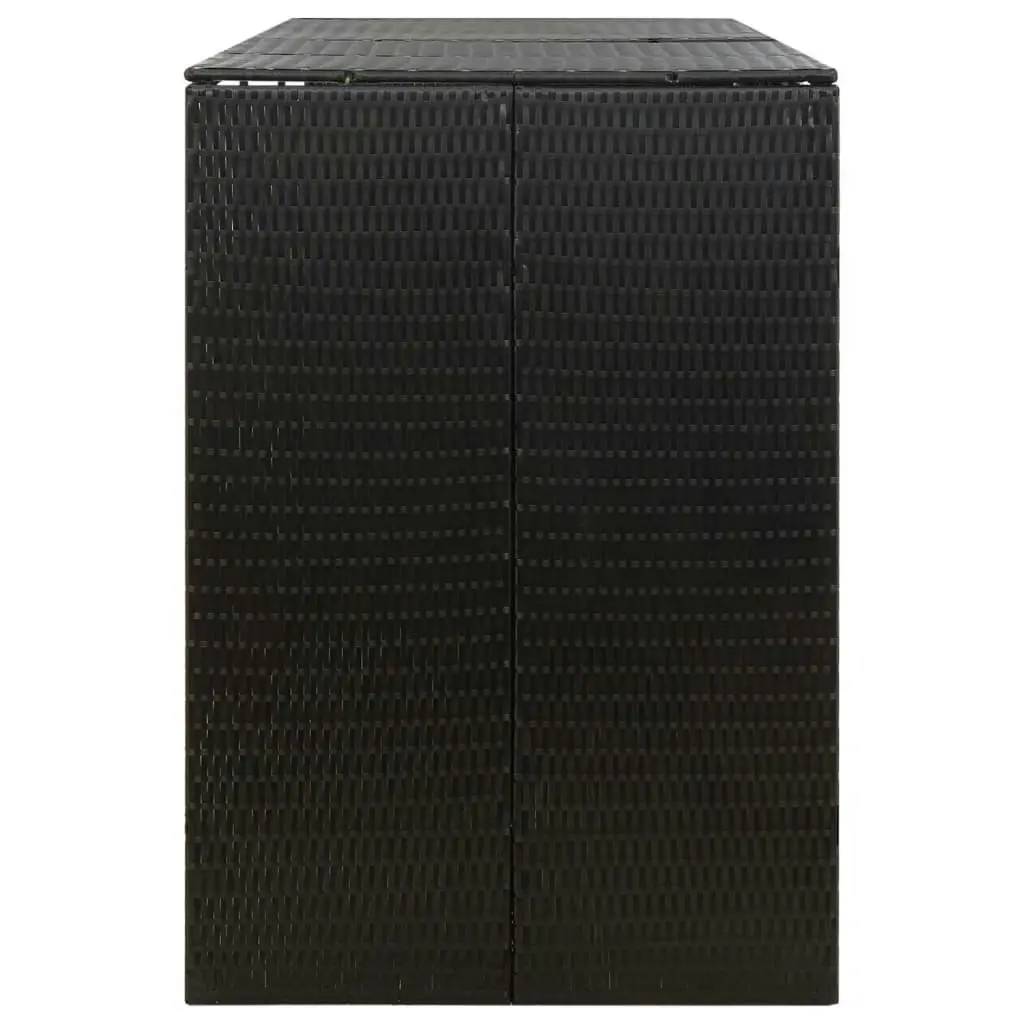 Triple Wheelie Bin Shed Black 207x80x117 cm Poly Rattan 319862