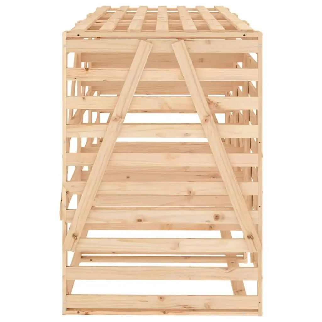 Triple Wheelie Bin Storage Solid Wood Pine 3157691