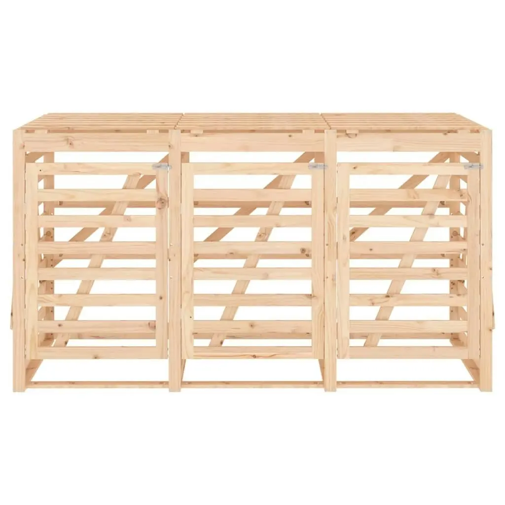 Triple Wheelie Bin Storage Solid Wood Pine 3157691