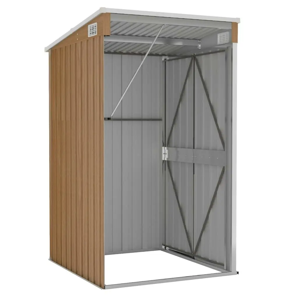 Wall-mounted Garden Shed Brown 118x100x178 cm Galvanised Steel 316220