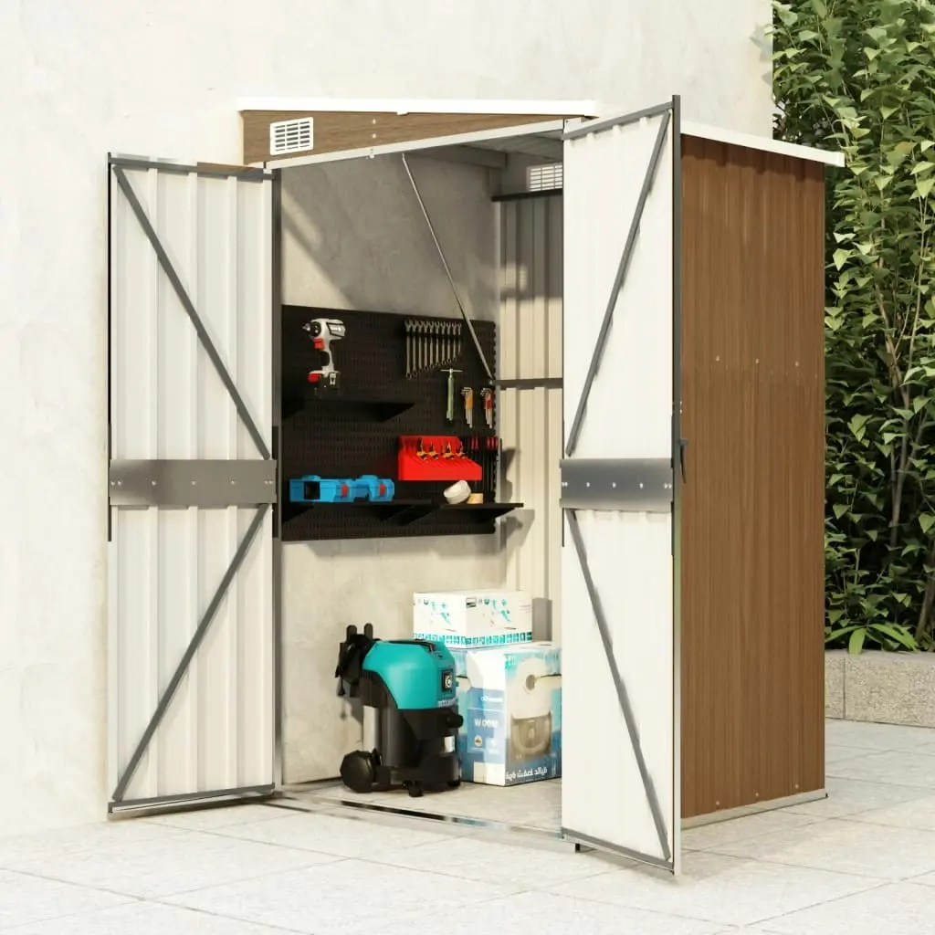 Wall-mounted Garden Shed Brown 118x100x178 cm Galvanised Steel 316220