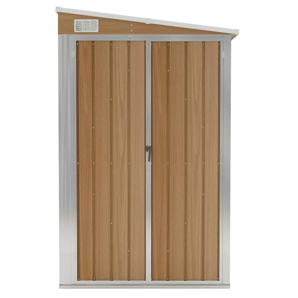 Wall-mounted Garden Shed Brown 118x100x178 cm Galvanised Steel 316220