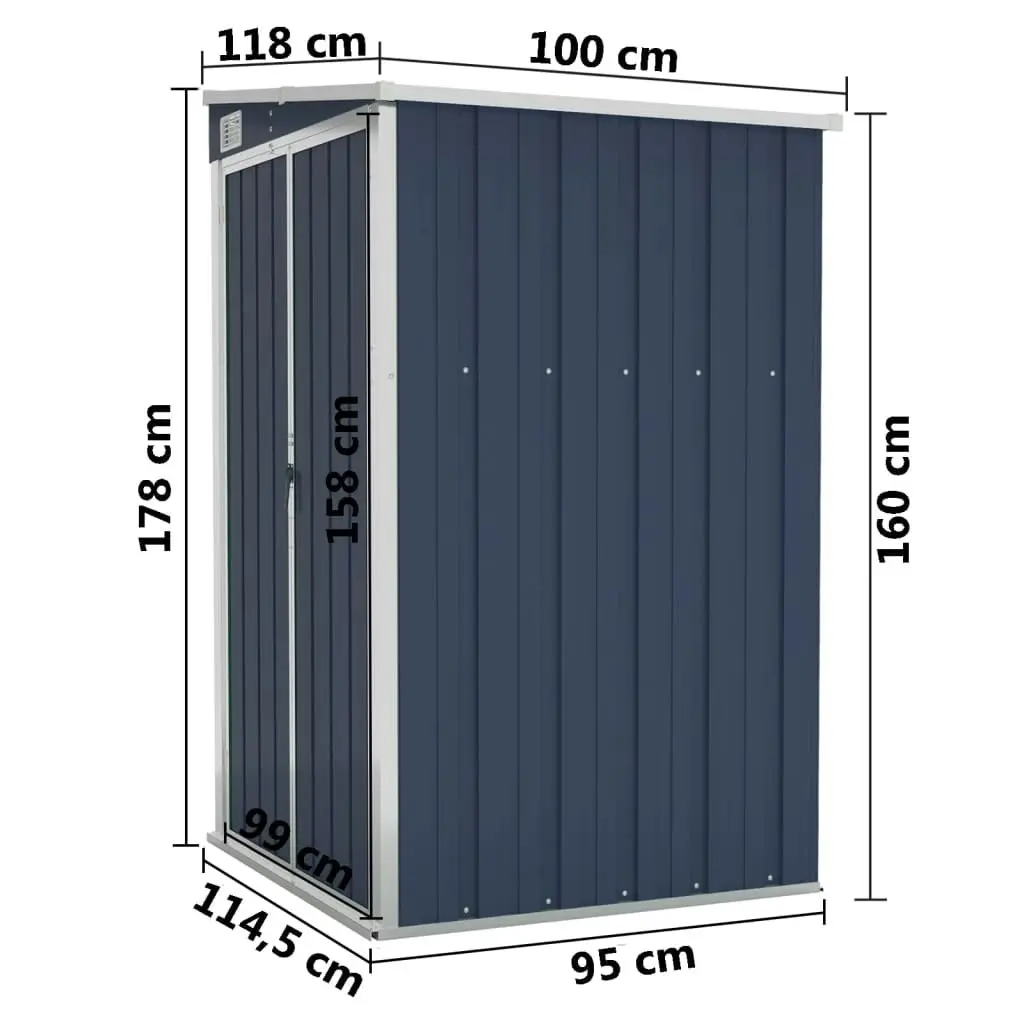 Wall-mounted Garden Shed Anthracite 118x100x178 cm Steel 316219