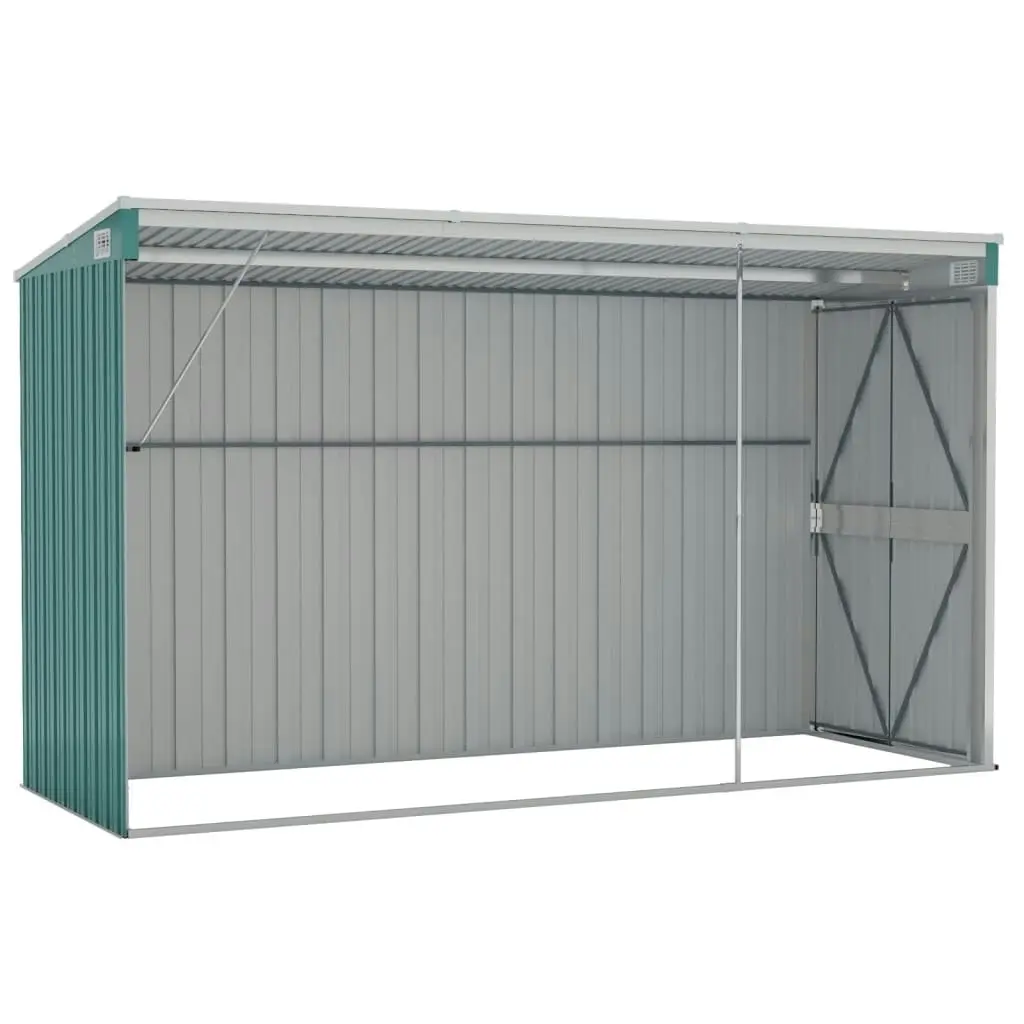 Wall-mounted Garden Shed Green 118x288x178 cm Galvanised Steel 316225