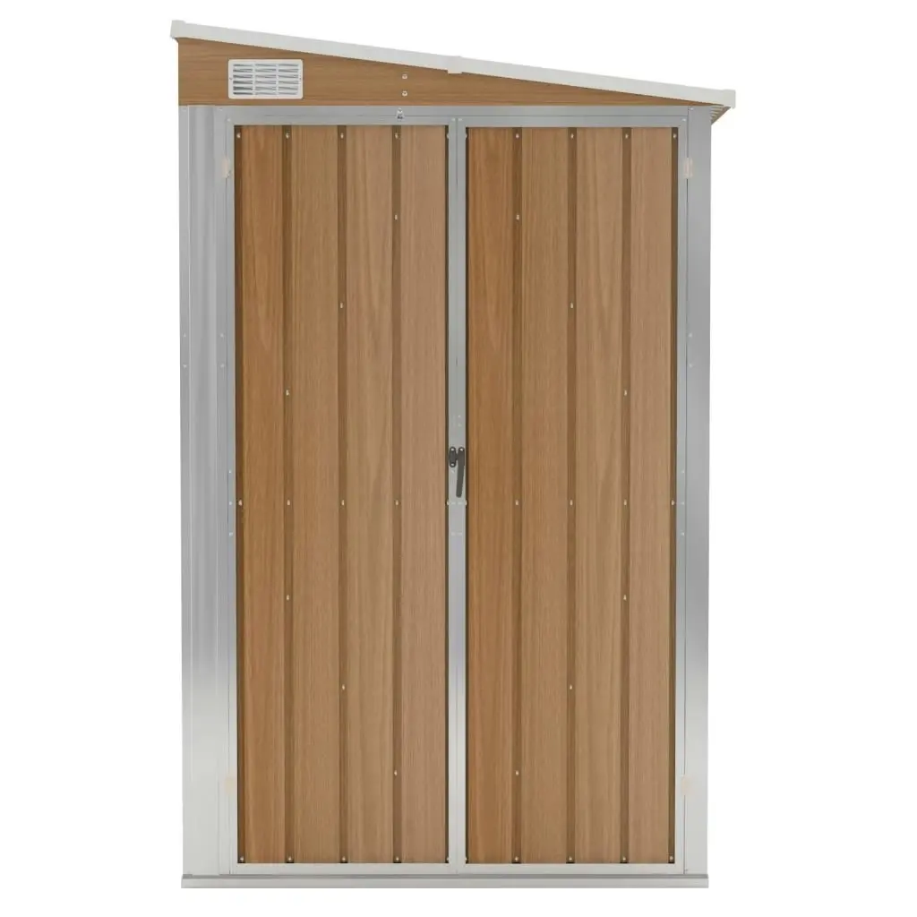 Wall-mounted Garden Shed Brown 118x194x178 cm Galvanised Steel 316224