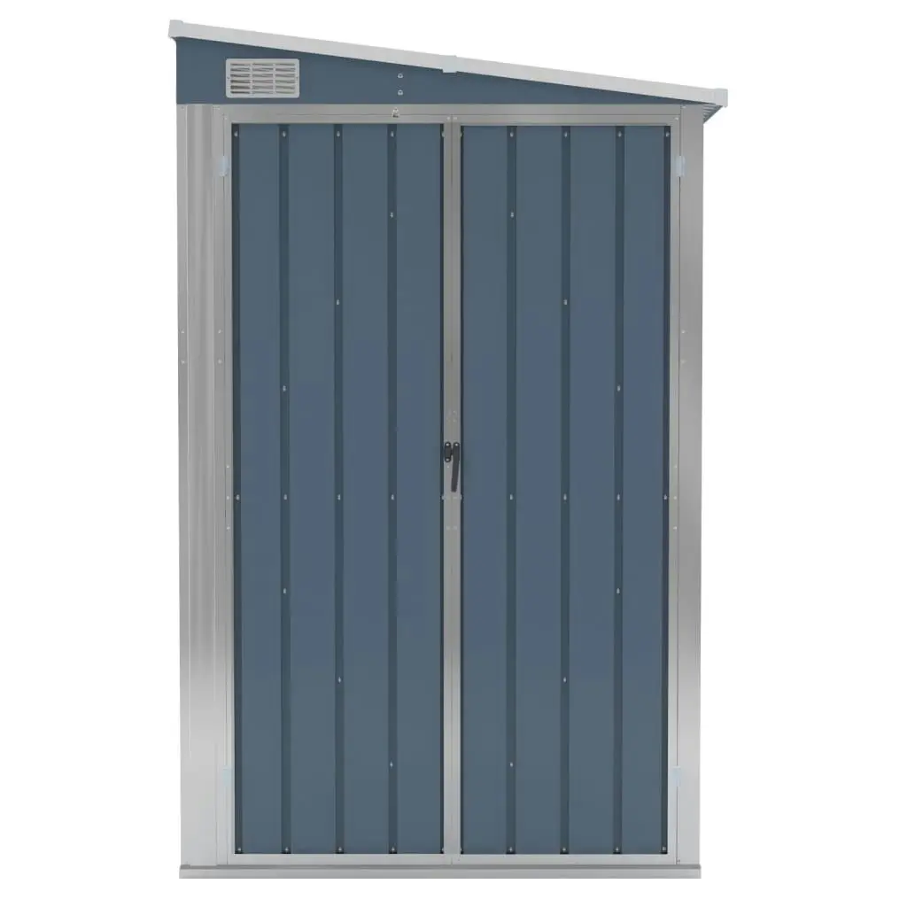 Wall-mounted Garden Shed Grey 118x194x178 cm Galvanised Steel 316222