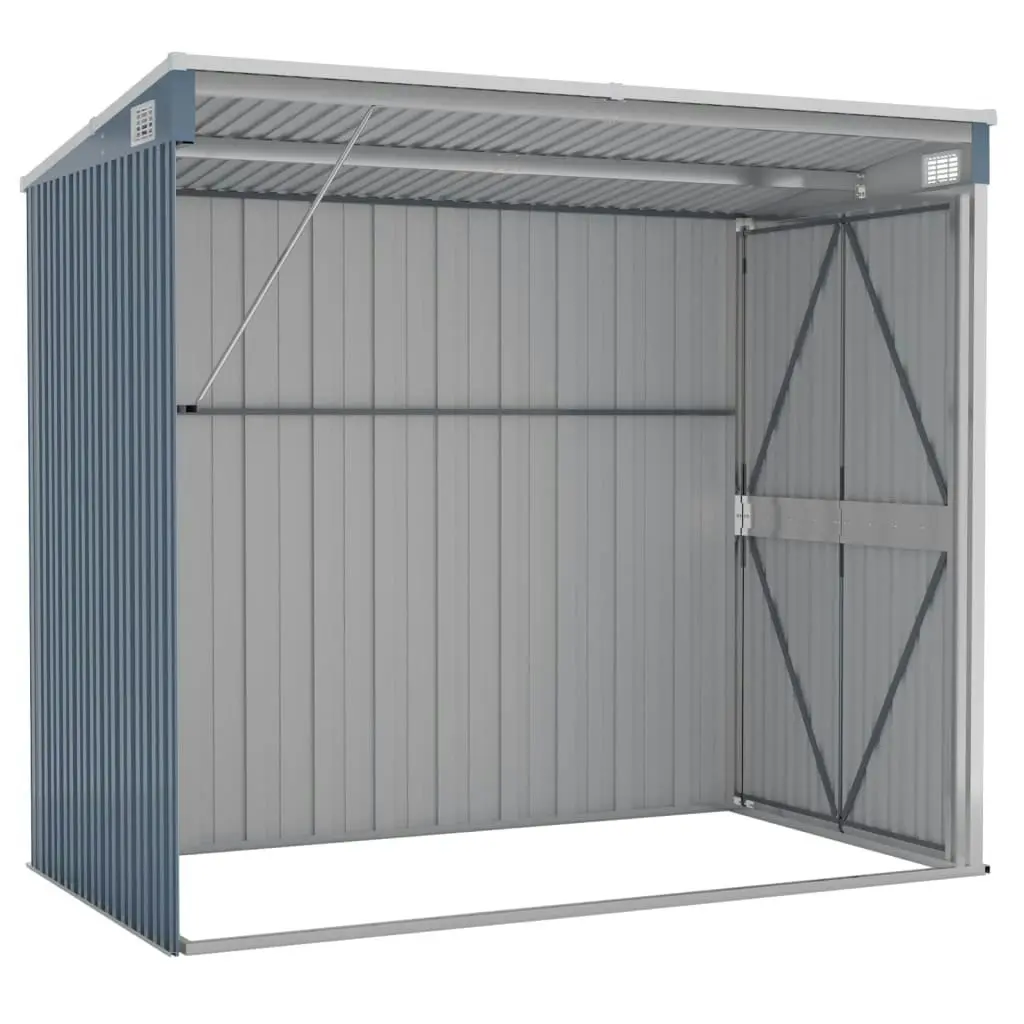 Wall-mounted Garden Shed Grey 118x194x178 cm Galvanised Steel 316222