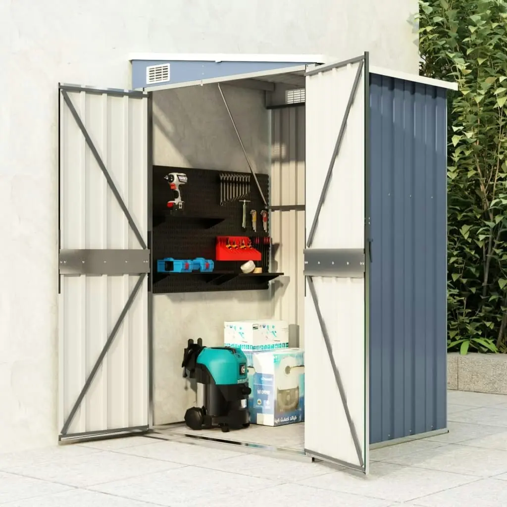 Wall-mounted Garden Shed Grey 118x100x178 cm Galvanised Steel 316218