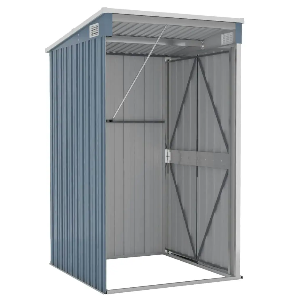 Wall-mounted Garden Shed Grey 118x100x178 cm Galvanised Steel 316218