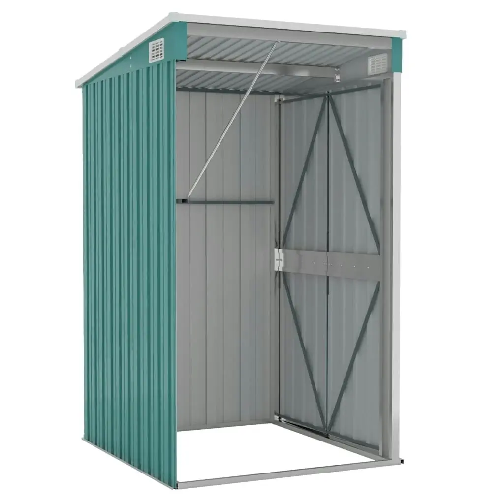 Wall-mounted Garden Shed Green 118x100x178 cm Galvanised Steel 316217