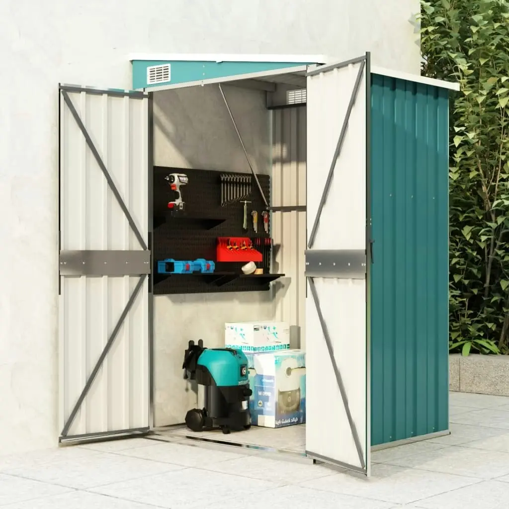 Wall-mounted Garden Shed Green 118x100x178 cm Galvanised Steel 316217