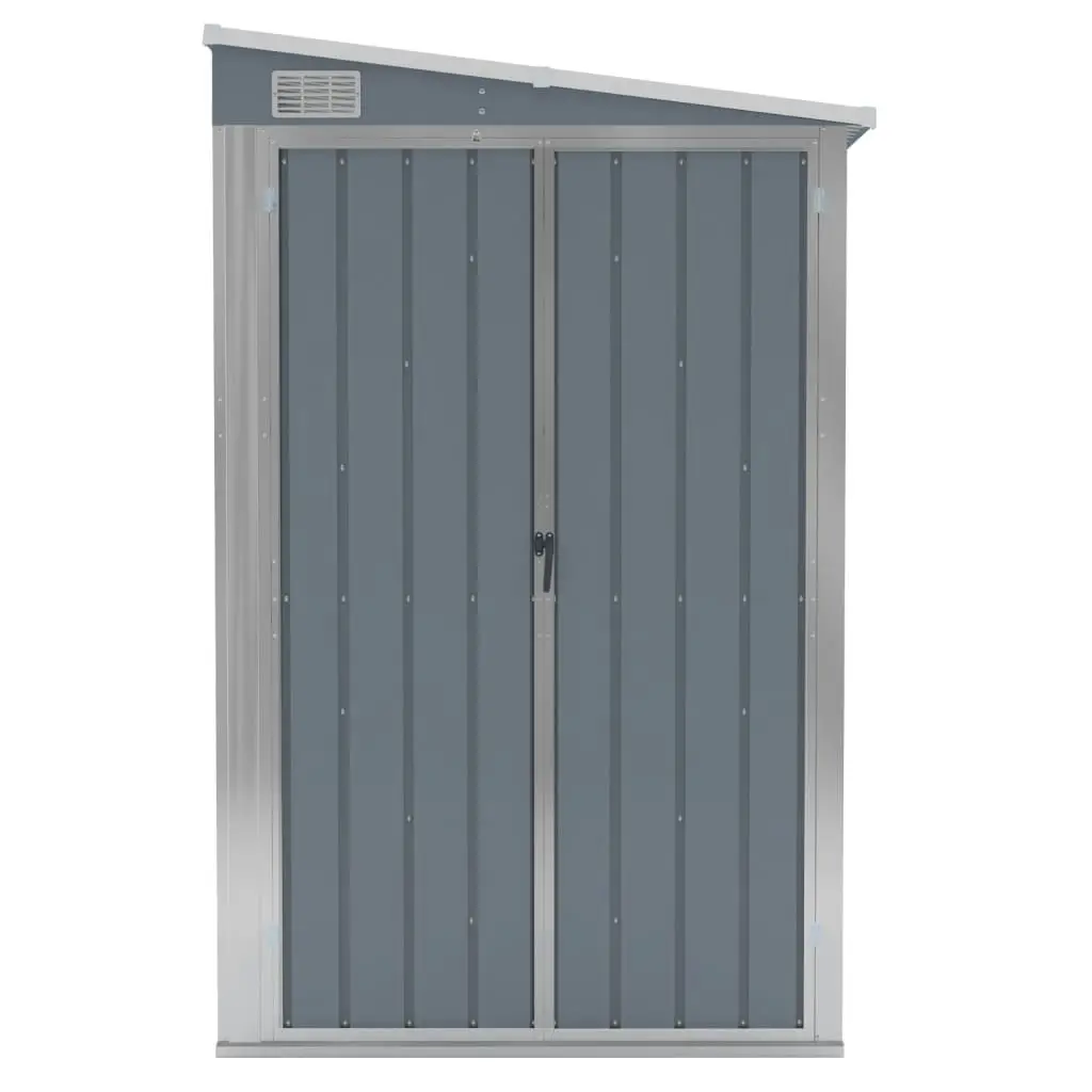 Wall-mounted Garden Shed Grey 118x382x178 cm Galvanised Steel 316230