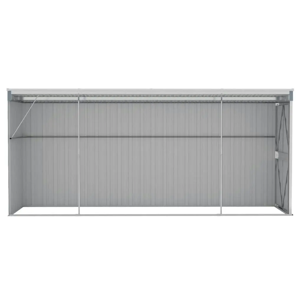 Wall-mounted Garden Shed Grey 118x382x178 cm Galvanised Steel 316230