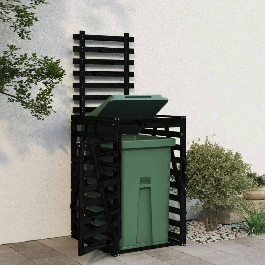 Wheelie Bin Storage Black 84x90x128.5 cm Solid Wood Pine 825104