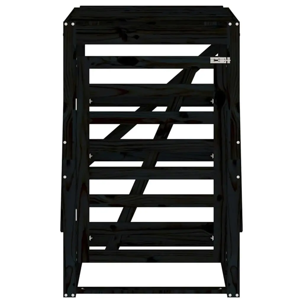 Wheelie Bin Storage Black 84x90x128.5 cm Solid Wood Pine 825104