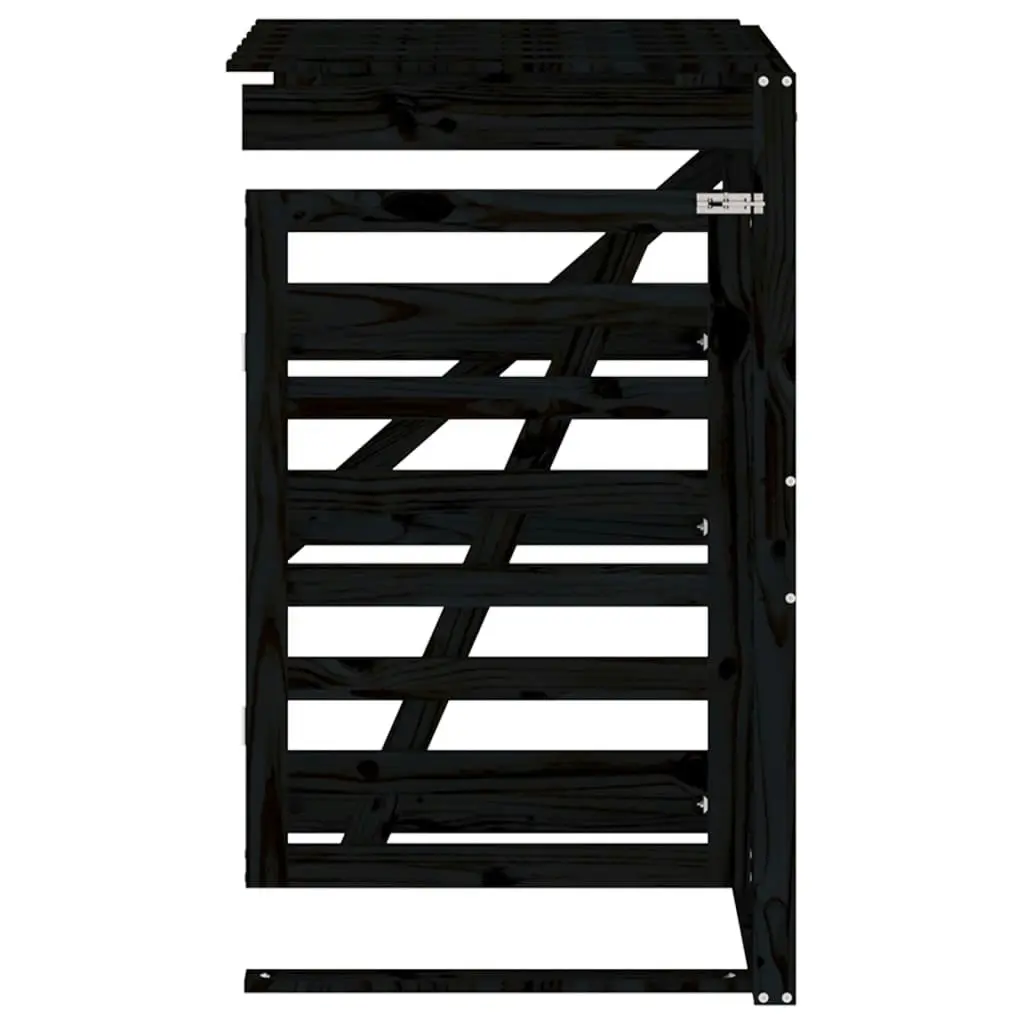 Wheelie Bin Storage Extension Black Solid Wood Pine 825111