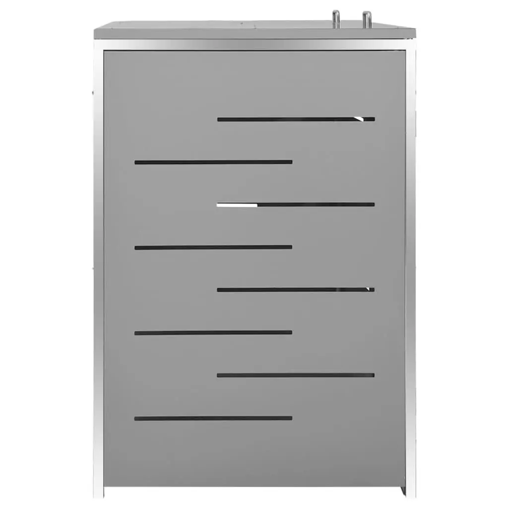 Double Wheelie Bin Shed 138x77.5x112.5 cm Stainless Steel 149559