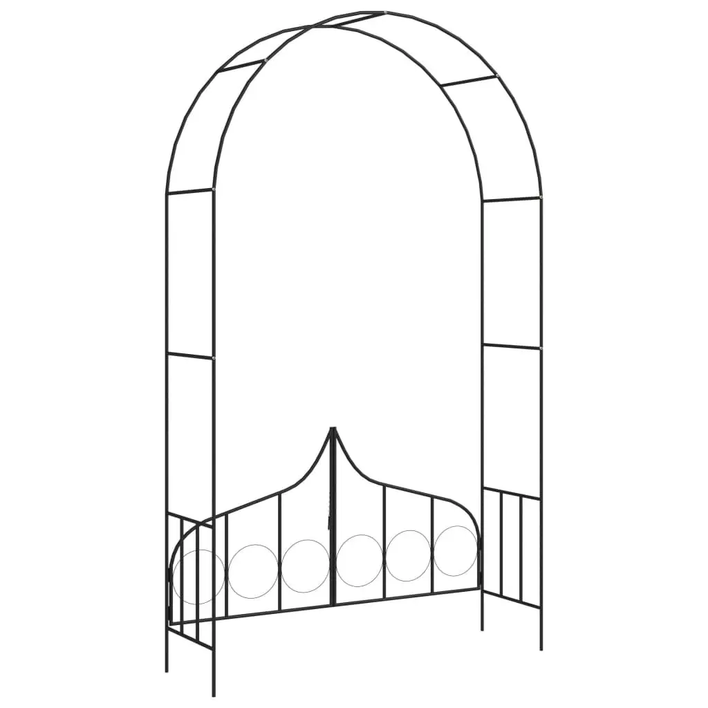 Garden Arch with Gate Black 138x40x238 cm Iron 47092