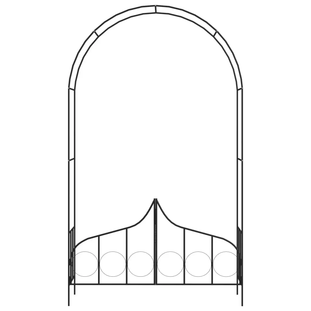 Garden Arch with Gate Black 138x40x238 cm Iron 47092