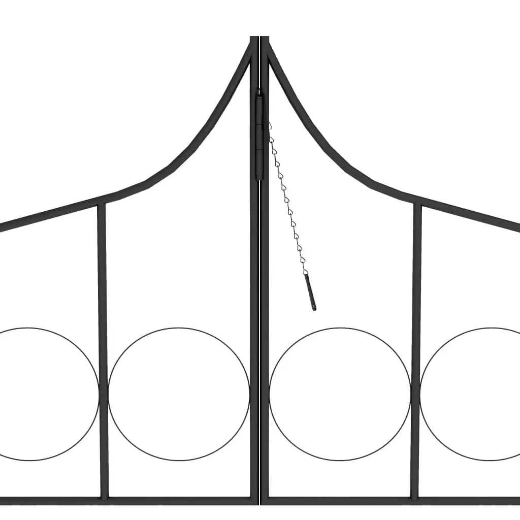 Garden Arch with Gate Black 138x40x238 cm Iron 47092