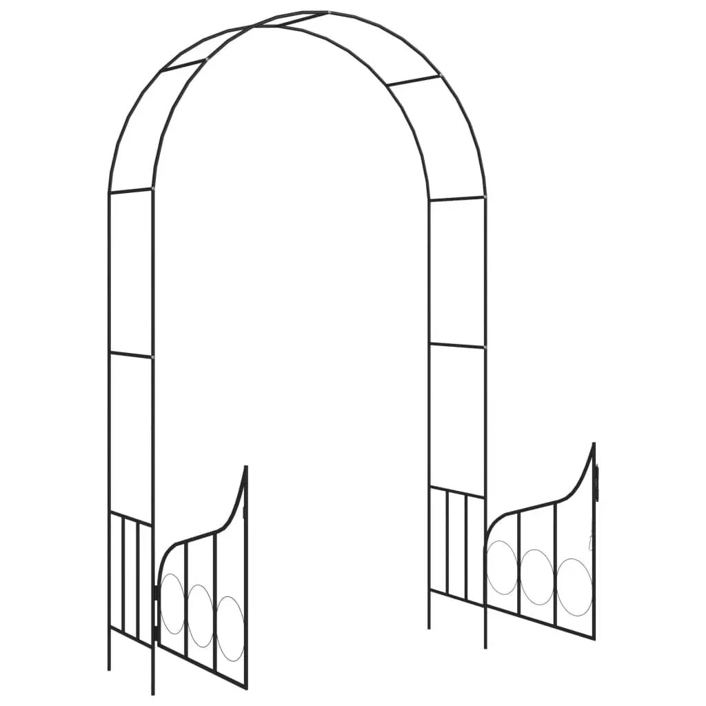 Garden Arch with Gate Black 138x40x238 cm Iron 47092