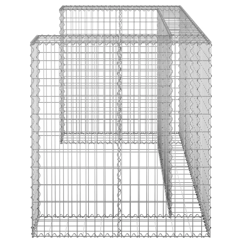 Gabion Wall for Garbage Bins Galvanised Steel 180x100x110 cm 151299