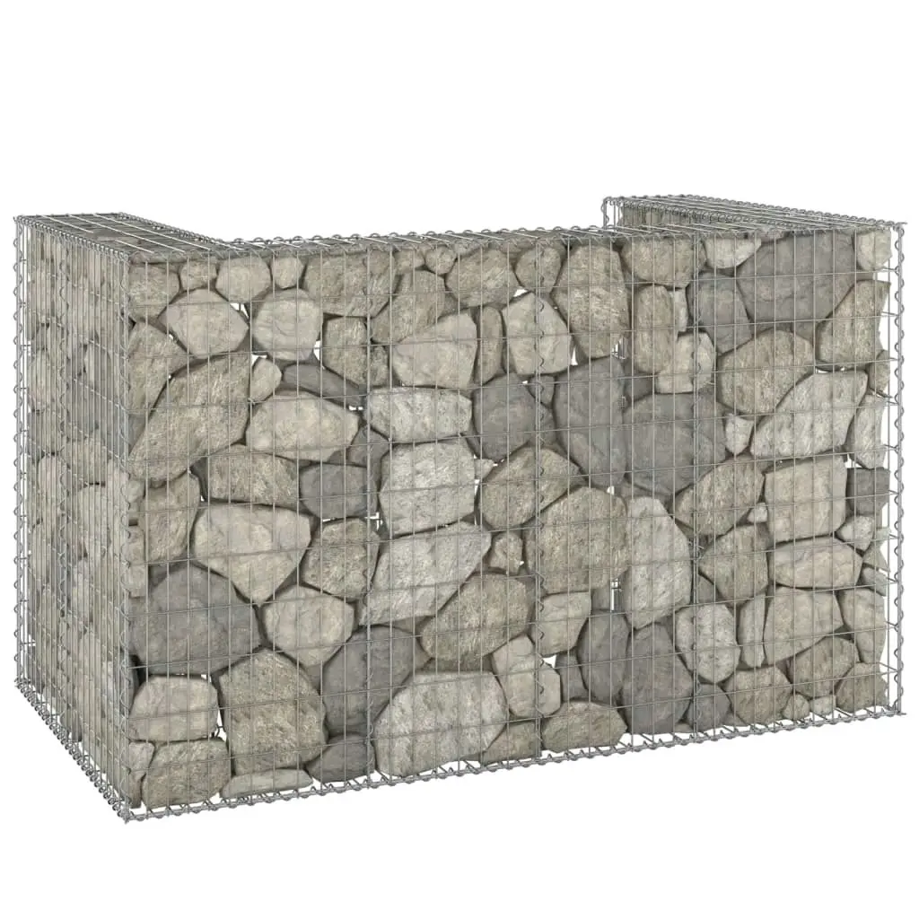 Gabion Wall for Garbage Bins Galvanised Steel 180x100x110 cm 151299