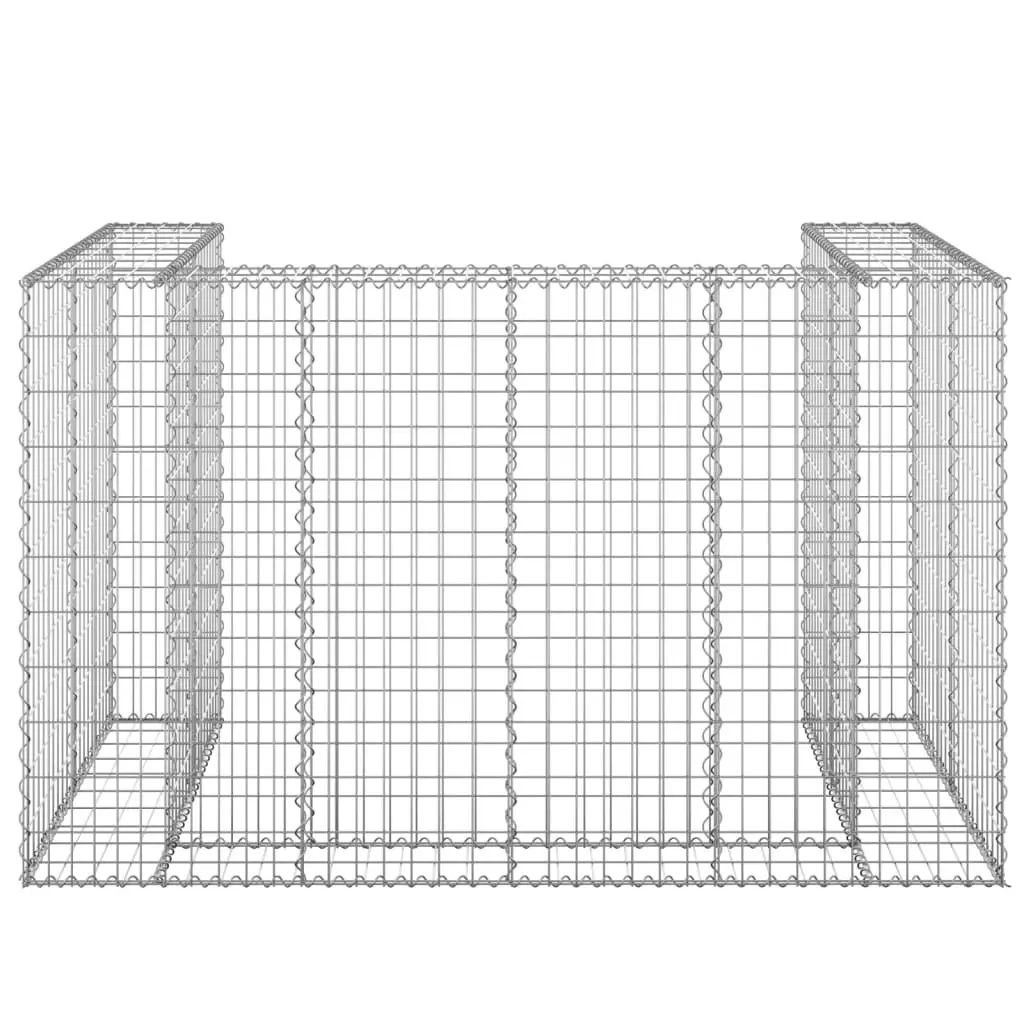 Gabion Wall for Garbage Bins Galvanised Steel 180x100x110 cm 151299