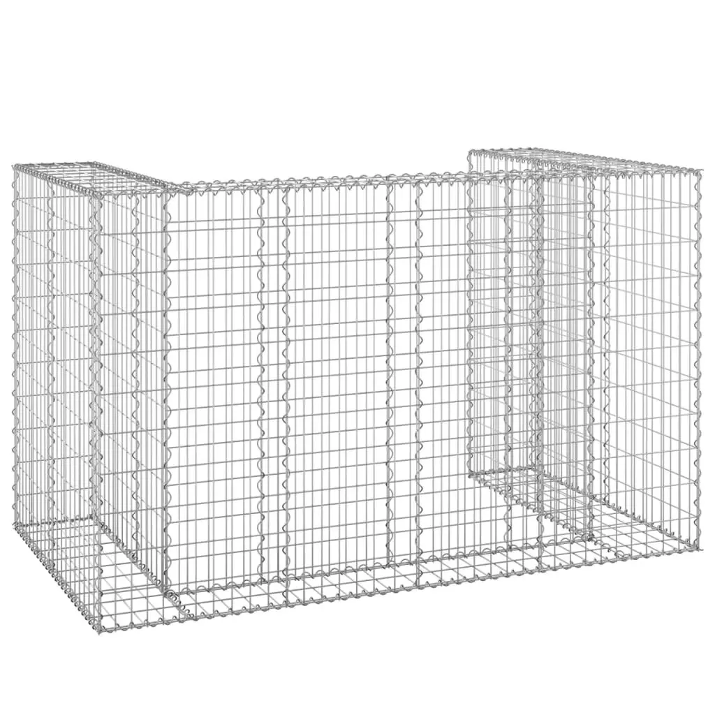 Gabion Wall for Garbage Bins Galvanised Steel 180x100x110 cm 151299