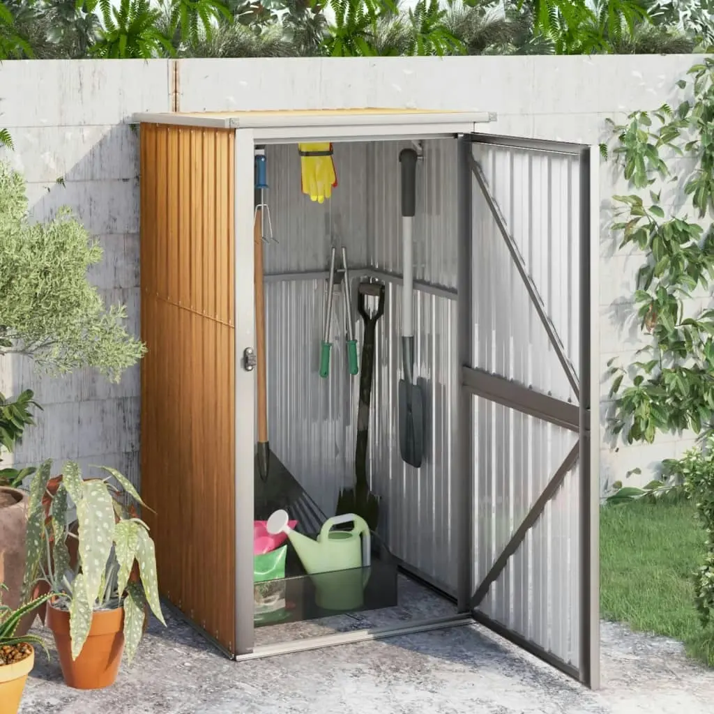 Garden Tool Shed Brown 88x89x161 cm Galvanised Steel 316208