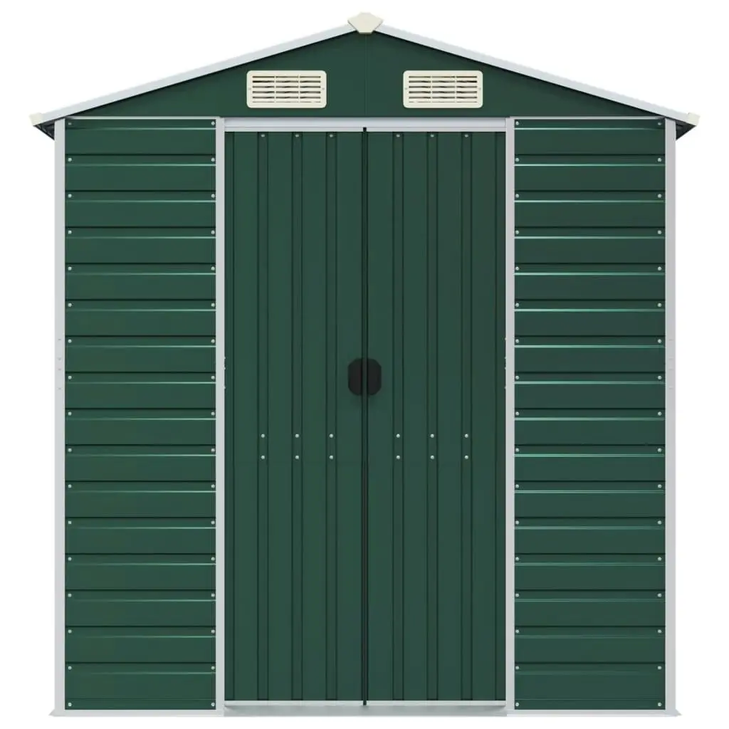 Garden Shed Green 191x300x198 cm Galvanised Steel 3188233