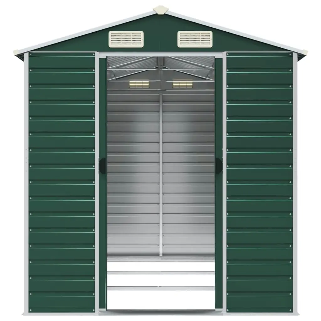 Garden Shed Green 191x300x198 cm Galvanised Steel 3188233